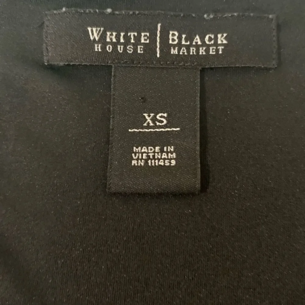 White House Black Market Black White Geometric Shift Dress Purple Trim — XS